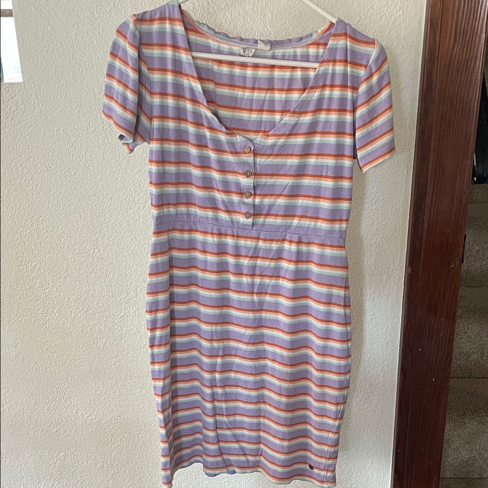 Roxy Pastel Striped Midi Dress